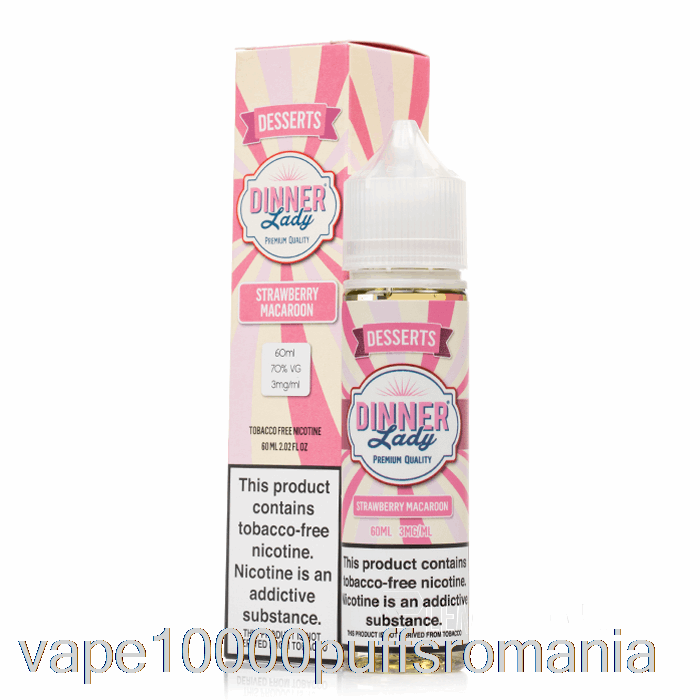 Vape Romania Macaroon Cu Capsuni - E-lichid Vape Dinner Lady - 60ml 6mg